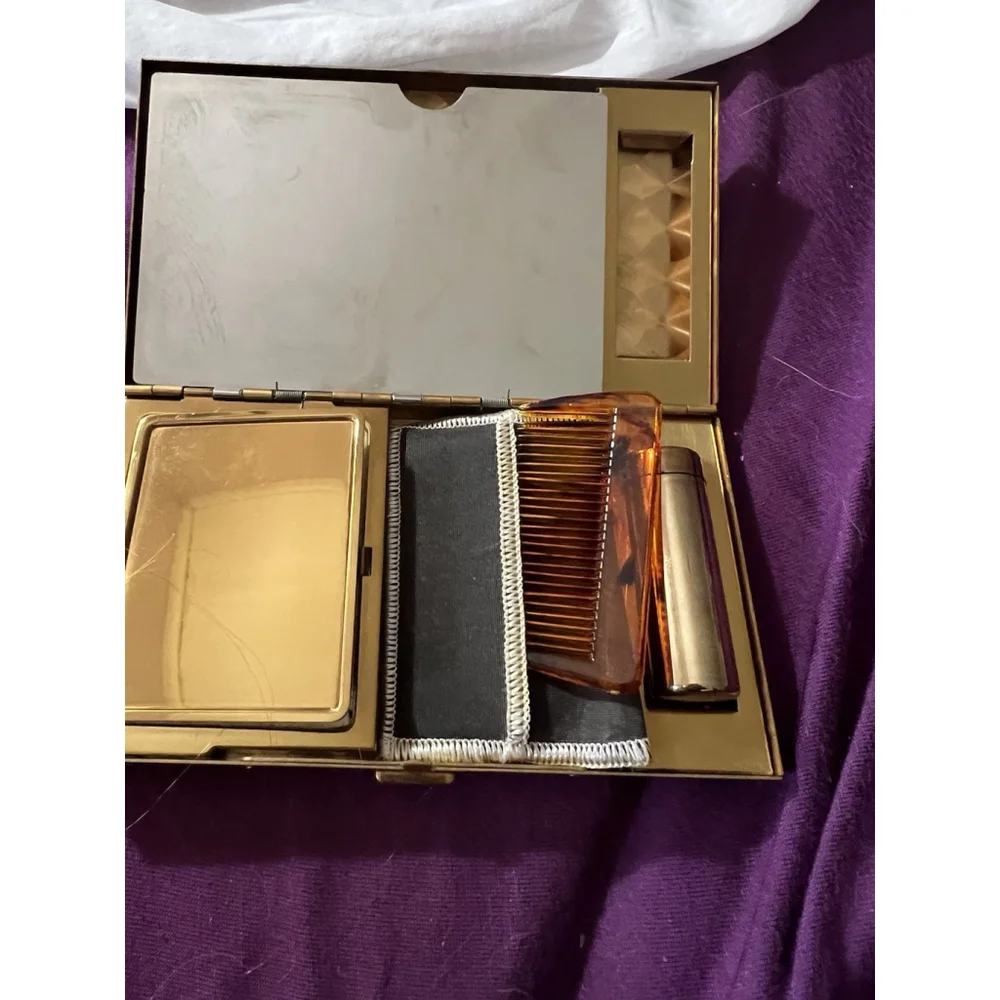 Vintage 1950s Marhill Mother of Pearl Wristlet Purse – Original Unused Lipstick